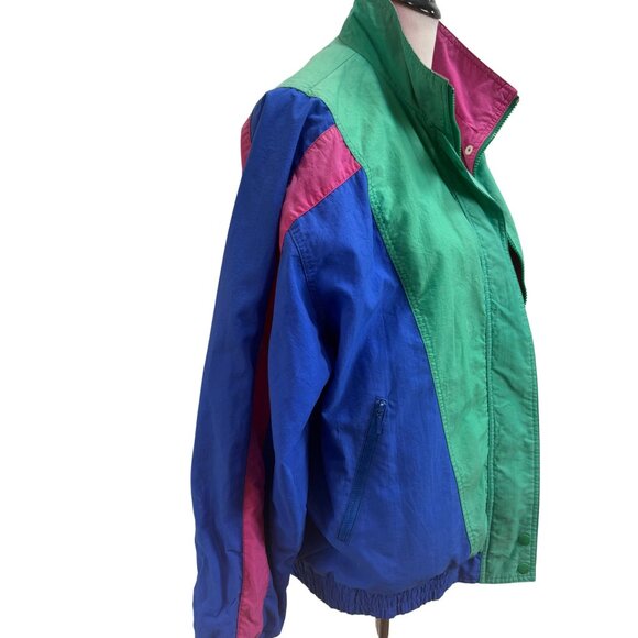 VTG Alfred Dunner 80/90s Colorblock Nylon Windbreaker Large Jacket Womens Retro - Picture 4 of 11